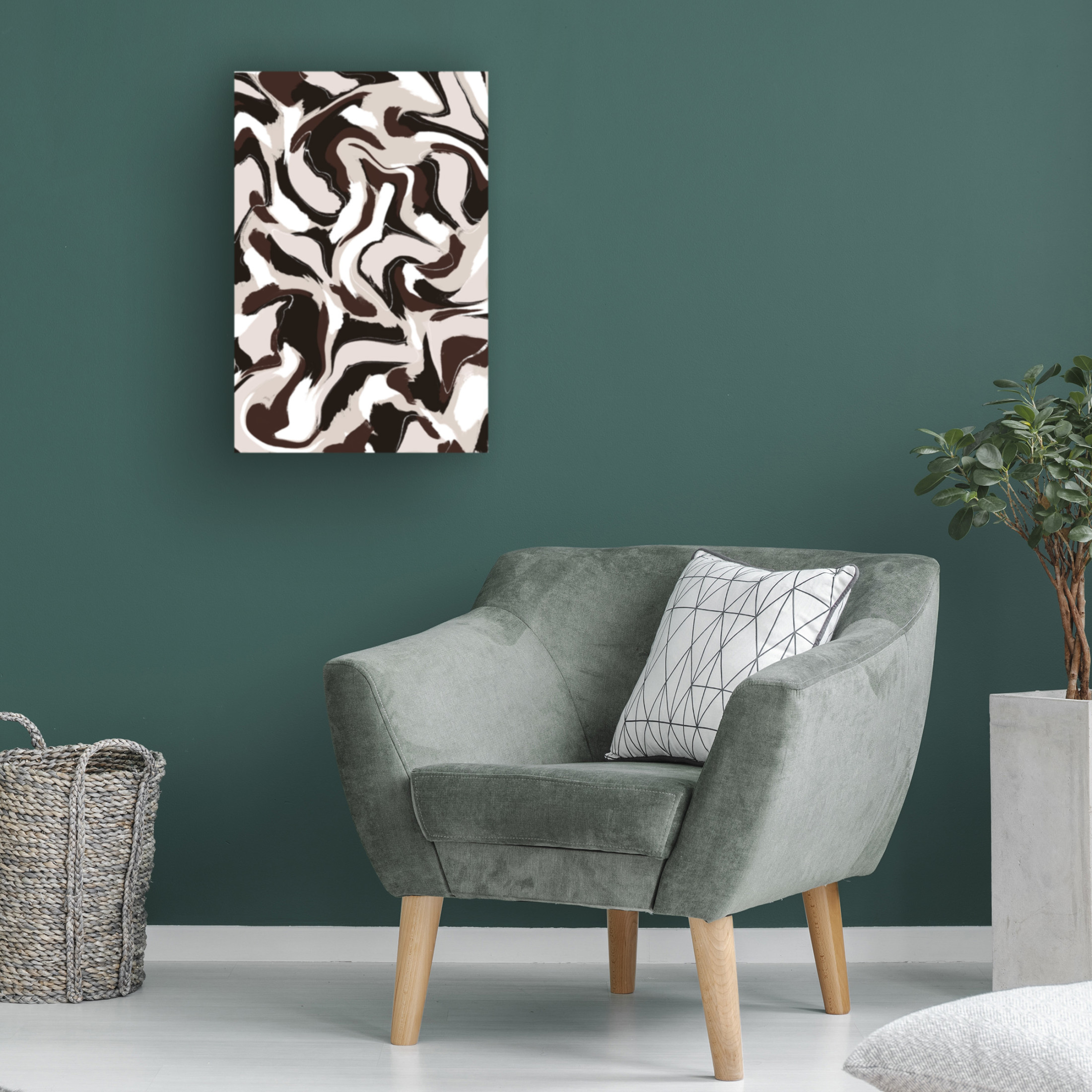Canvas Wall Art - Treechild 'White Beige Brown Pattern' Wall Art for Living Room, Bedroom, or Office D?cor by Trademark Fine Art - 22 x 32 Inches