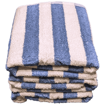 Cabana Beach Pool Spa Towels Striped Blue/White 100% Cotton 30" x 60"