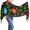Black, Green and Blue, variant on Women's Blue, Brown and Pink Graphic Printed Fringed Scarf, 26 x 77 in Long Shawl Wrap for Travel and Everyday Wear