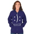 thumbnail image 4 of You Decide Happy Sad Emoticon Cute Zip Up Hoodie Men's Women's Brisco Brands X, 4 of 6