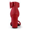thumbnail image 3 of Sandalias De Correa Cremallera Hebilla De Tobillo Talón De Bloque Para Mujer Rojo 42, 3 of 7