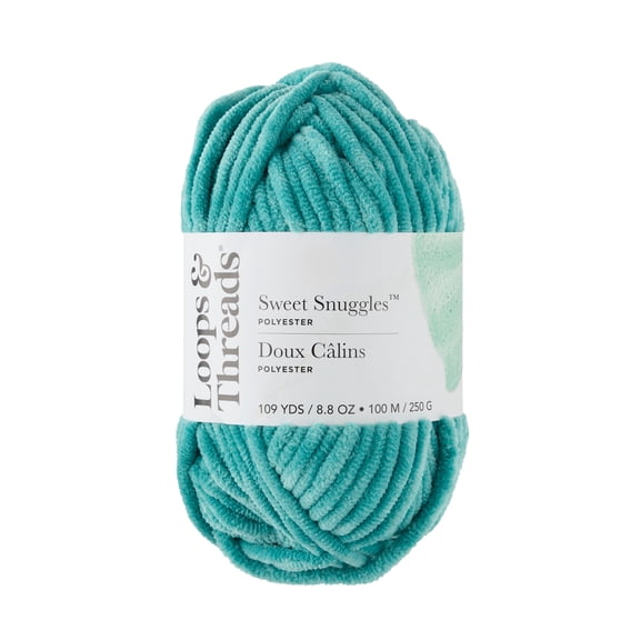 Sweet Snuggles Yarn by Loops & Threads - Yarn for Knitting - Crochet - Weaving - and Arts & Crafts - Blue - Polyester - 8.8 oz