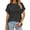 Black, variant on Women's Easygoing Batwing Top Crewneck Short Sleeve Solid Color Casual Shirt Loose Fit for Relaxed Everyday Style