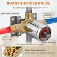 thumbnail image 3 of Round 1-Spray Patterns with 1.8 GPM 8 in. Wall Mount Rain Fixed Shower Head with Brass Valve, 3 of 7