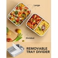 thumbnail image 4 of MPOW 1.3L Replaceable Inner Container for Rechargeable Heated Lunch Box, Stainless Steel Meal Container with Leak-Proof Lid and Removable Tray Divider, Dishwasher Safe, 4 of 7