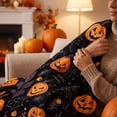 thumbnail image 4 of StlyGar Halloween Throw Blanket Ultra Soft Plush Fleece with Spooky Pumpkins Cozy Lightweight Flannel Throw for Sofa Bed Couch Halloween Decor, 4 of 6