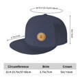 thumbnail image 2 of DouZhe Flat Brim Cap Snapback Hat, Bitcoin Crypto Currency Prints Adjustable Blue Adult Baseball Cap, 2 of 5