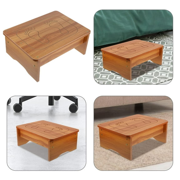 FRCOLOR Stool for Kids and Adults Non-Slip Wooden Step Stool for High Beds Kitchen Bathroom No Assembly Needed for House Office