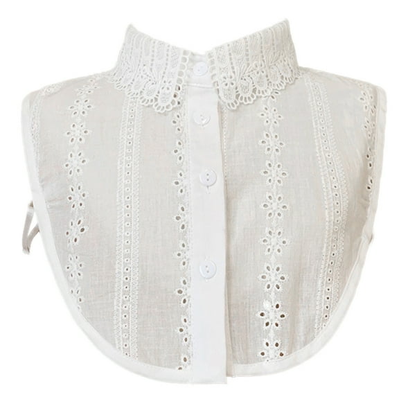Detachable False Collar Dickey Hollow Out Floral Lace Half Shirt Top for Women