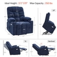 thumbnail image 7 of MCombo Regular Power Lift Recliner Chair with Extended Footrest for Elderly People, Fabric 7287 (Navy Blue, Regular), 7 of 7