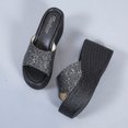 thumbnail image 3 of asddcavvf Ladies Fashion Sequined Fish Mouth Platform Wedge Casual Sandals, 3 of 8