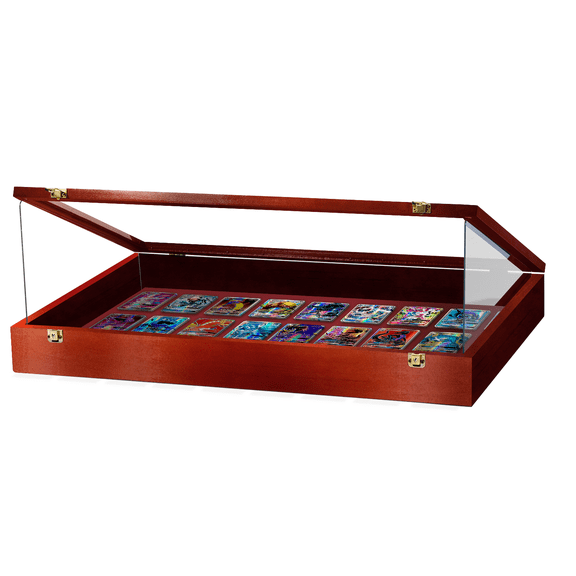 Trade Show Display Case Portable - w/ Acrylic Side Guards (Cherry)