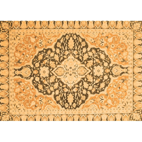 Ahgly Company Indoor Rectangle Geometric Orange Traditional Area Rugs, 8' x 12'
