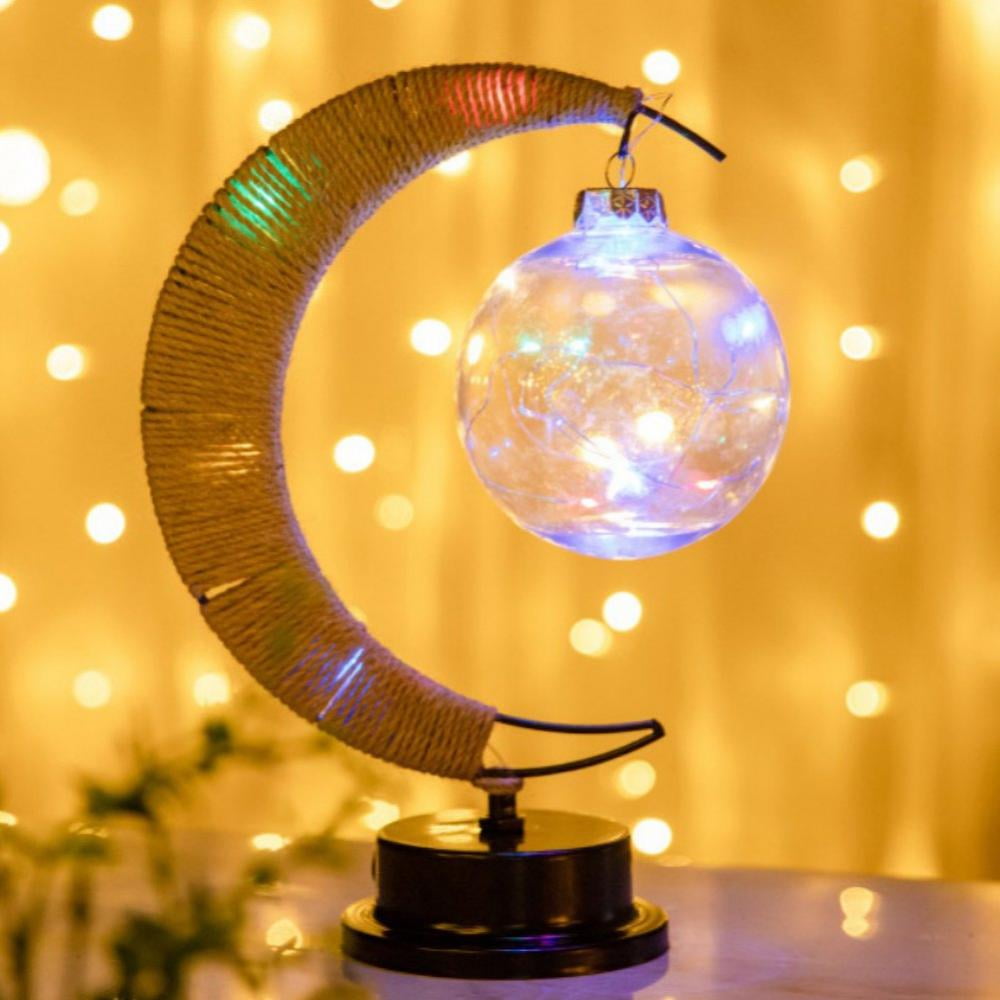 Jolly LED Moon Ball Table Lamp, Wrought Iron Wishing Ball Modeling Lamp