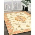thumbnail image 2 of Ahgly Company Indoor Rectangle Traditional Golden Blonde Gold Medallion Area Rugs, 7' x 10', 2 of 6