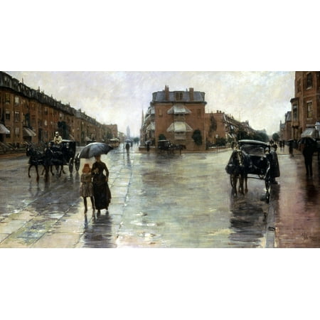 Hassam Rainy Boston 1885 NRainy Day In Boston Oil On Canvas By Childe Hassam 1885 Poster Print by Granger (Best Places In Boston For A Rainy Day)