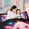 thumbnail image 5 of Manfei 3D Print Axolotl 7-Piece Twin Bedding,Ocean Animal Bedding Comforter Set,Black Reversible, 5 of 7