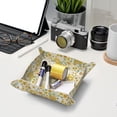 thumbnail image 6 of Valet Tray, cute sunflower Faux Leather Desk Tray Vanity Tray Night Stand Organizer Catch All Tray Key Bowl for Entryway Table, Elegant Valet Tray Storage for Men Women, 6 of 7