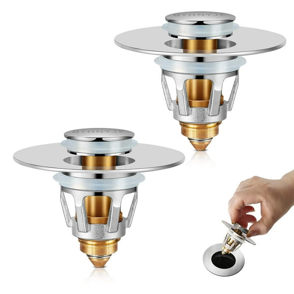 Tapón de desagüe desplegable para lavabo de baño, 2 unidades