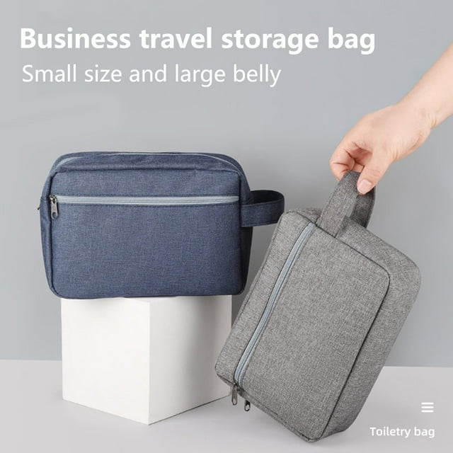 Toiletry Bag Zipper Closure Smooth Opening Lanyard Strong Load-bearing Stain Resistant Space-Saving Toiletry Pouch Travel Accessory