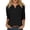 Black, variant on Women's 3/4 Sleeve V Neck T-Shirt, Raglan Sleeve Basic Solid Color Cotton Blouse, Casual Summer Tops for Women, Comfy V Neck Shirt for Everyday Wear Dark Blue M