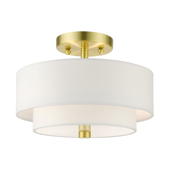 Livex Lighting - Meridian - 2 Light Semi-Flush Mount in Modern Style - 11 Inches