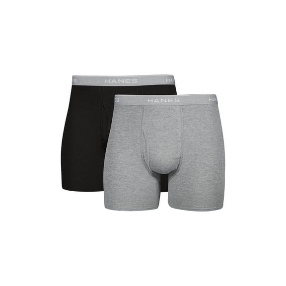 Hanes Men's Comfort Flex Boxer Brief Underwear Pack, Cotton, Moisture-Wicking, 2-Pack