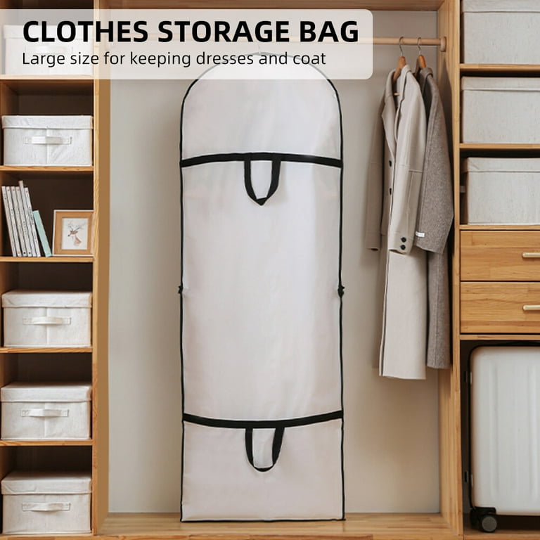 Garment Clothes Cover Protector,hanging Breathable Closet Storage Bags  Translucent Dustproof Waterproof Clothing Organizer With Full Zipper For  Coat D