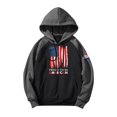 thumbnail image 6 of Men's Casual Flag Print Hooded Sweatshirt, Drawstring Pullover with Long Sleeves and Front Pockets, Fall Spring Street Style Daily Wear,Gray,5XL, 6 of 6