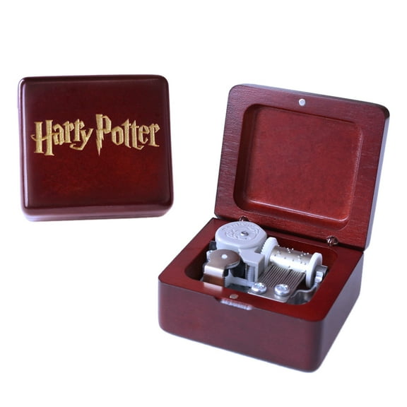 Sinzyo Wooden wine red clockwork music box Harry Potter Hedwig theme For Frends Girl and Children Birthday Gift
