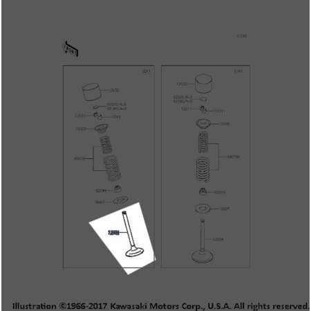 Kawasaki 2009-2015 Kx450f Exhaust Valve 12005-0049 New