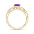 thumbnail image 2 of ANGARA Natural Emerald Cut 2.2 ct Amethyst Solitaire Ring with Milgrain in 14K Yellow Gold for Women (Size-9x7mm) | February Birthstone, Anniversary, Jewelry Gift for Women | Natural Amethyst Ring, 2 of 9