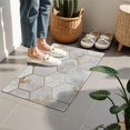 thumbnail image 4 of White Marble Gold Leaf Hexagon Pattern Door Rugs,Washable Non Slip Door Mats Indoor,Decorative Door Mats,Entry Mat Indoor for Entrance,Bedroom,Kitchen,Bathroom,16"x24", 4 of 6