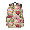 thumbnail image 2 of Goofa Tulips Flowers Pattern Backpack for Students – Large Capacity, Lightweight with Adjustable Shoulder Straps, Perfect for School, Travel, 2 of 8