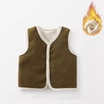thumbnail image 2 of Gtoiithly Toddler Baby Boy Girl Vest Little Kids Sleeveless Button Down Cardigan Jacket Outerwear Casual Loose Waistcoat for Kids Brown 3-6 Months, 2 of 4
