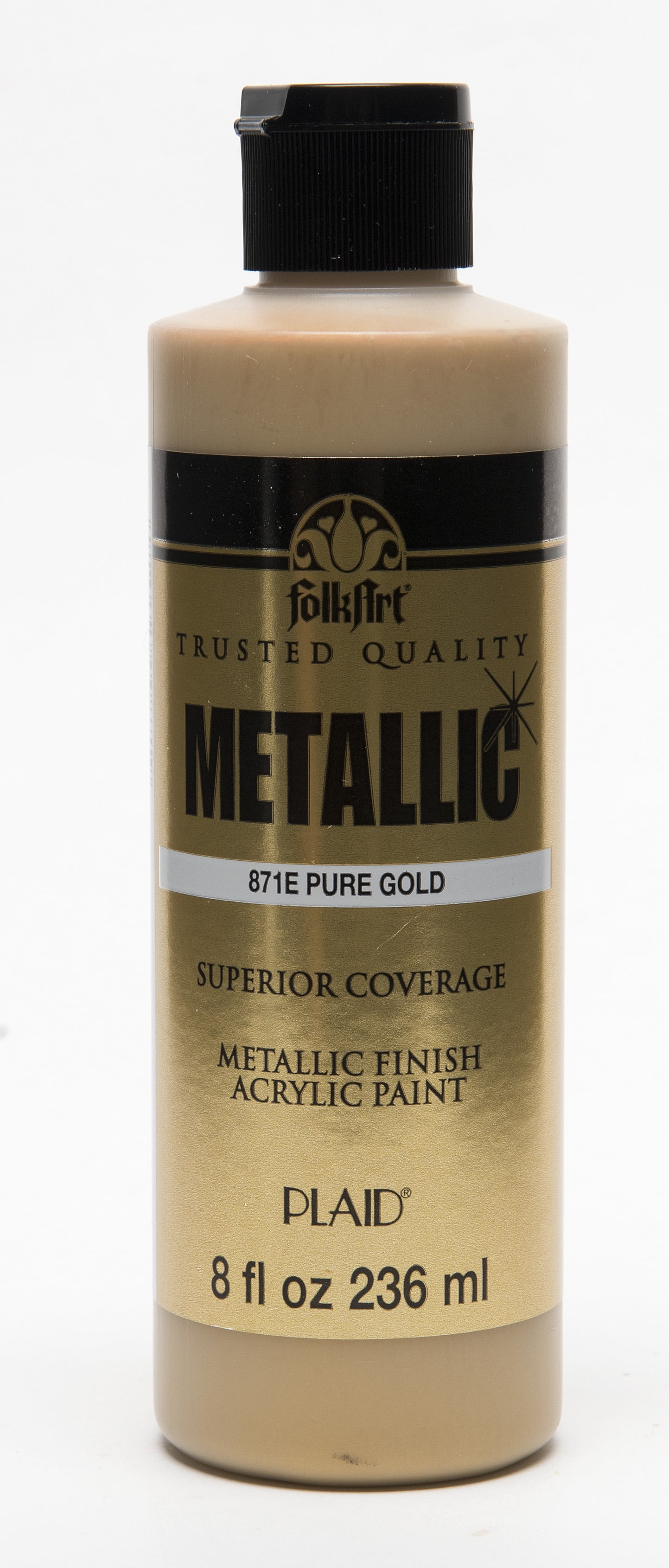 FolkArt 871E Metallic Acrylic Craft Paint, Metallic Finish, Pure Gold