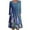 Blue, variant on Aoochasliy Fall Dresses for Women Valentine's Day Autumn Casual Round Neck Long Sleeve Folding Floral Printing Dresses