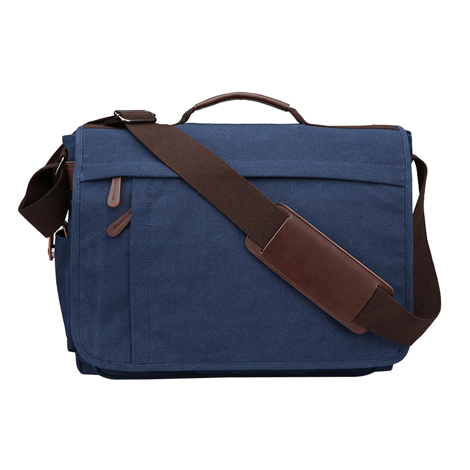 Wxqbjtam Business Briefcase Men Briefcase Satchel Wear Resistant Travelling Pouch Stylish Deep Blue