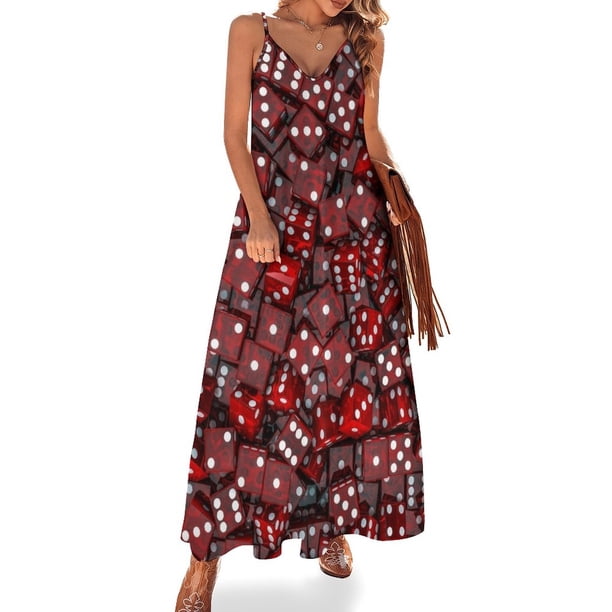 Vestido sin mangas con dados rojos, ropa para mujer, ropa de mujer