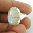 thumbnail image 2 of Natural Moonstone Womens Solitaire Ring, Beautiful Gifts Ring For Women, Boho Ring, Friendship Gifts, White Stone Cabochon Oval Ring (moonstone, Size 7), 2 of 3