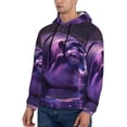 thumbnail image 3 of Honeii Purple Hippo In Water Pattern Mens Hoodies Men's Loose Sleeve Sweatshirt,Pullover Hooded Sweatshirt for Men,Essentials Hoodie-XX-Large, 3 of 7