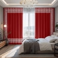 thumbnail image 2 of Dark Red Greek Key Blackout Curtains for Bedroom/Living Room, Pinch Pleated Black Out Curtains, Geometric Greece Ancient Farmhouse Geo Room Darkening Window Drapes with Hooks 2 Panels, 59"x70", 2 of 8