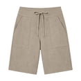 thumbnail image 5 of Gtoiithly Women's Summer Elastic High Waist Drawstring Wide Straight Leg Relaxed Fit Casual Shorts with Deep Pockets Khaki S, 5 of 5