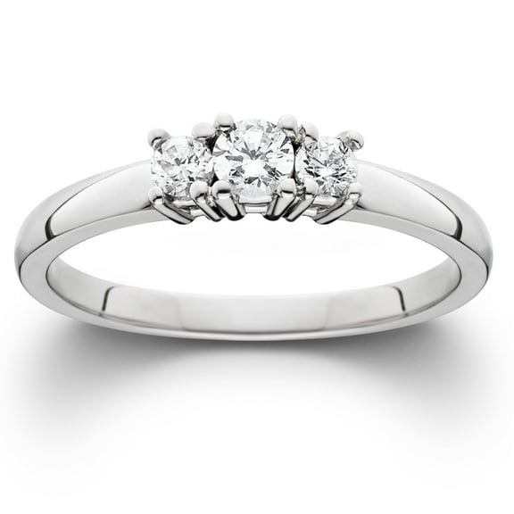 Pompeii 1/4 Ct Three Stone Lab Grown Diamond Engagement Ring 10k White Gold