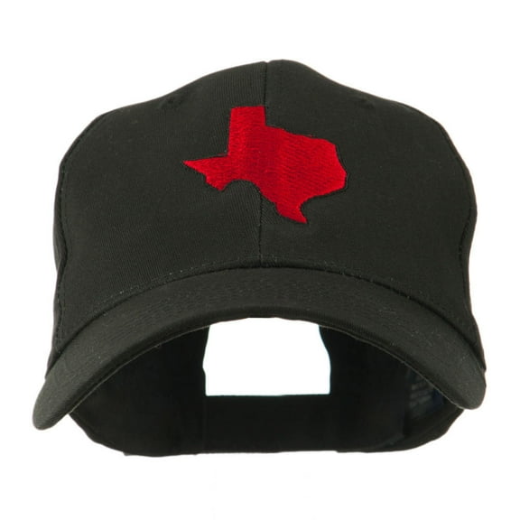 Texas State Outline Embroidered Cap - Black OSFM