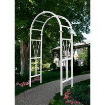 Vita 45"L x 21"W x 82"H Dublin Vinyl Arbor, White, BA68101-1