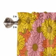thumbnail image 5 of Kitchen Curtains 45 Inches length, Pink Orange Yellow Daisy Window Treatment Curtain Drapes, Spring Floral Botanical Lightweight Window Panels for Living Room Bedroom, 52"x45", 2 Panels, 5 of 7