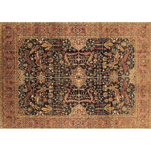 Ahgly Company Indoor Rectangle Oriental Brown Industrial Area Rugs, 5' x 8'