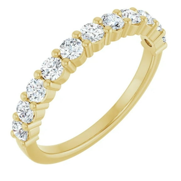 Lab Grown Diamond Accented Wedding Band 14k Yellow Gold