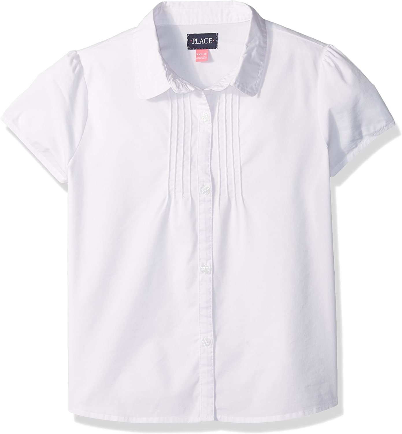 The Childrens Place Girls Little Uniform Short Sleeve Polo Ruffle 44391 Black Small//5//6